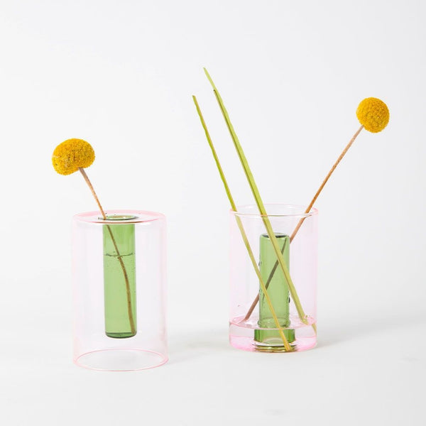 Block Design - Vase - Rosa/grønn