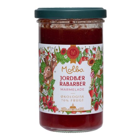 Rømer Vegan – Jordbær og Rabarbra marmelade