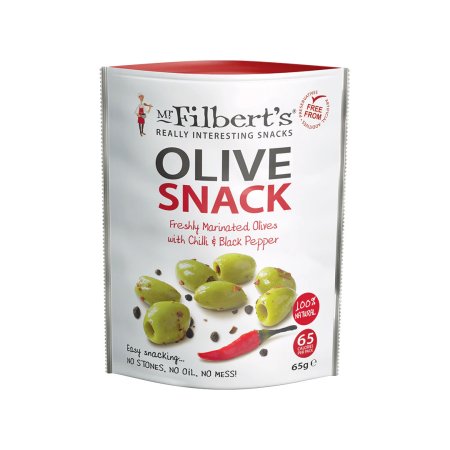 Mr Filbert’s Green Olive Snack w Chilli & Blck Pepper