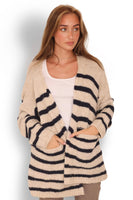 Copenhagen Luxe - Mohair-Blend Cardigan - 3417 Beige/Blå