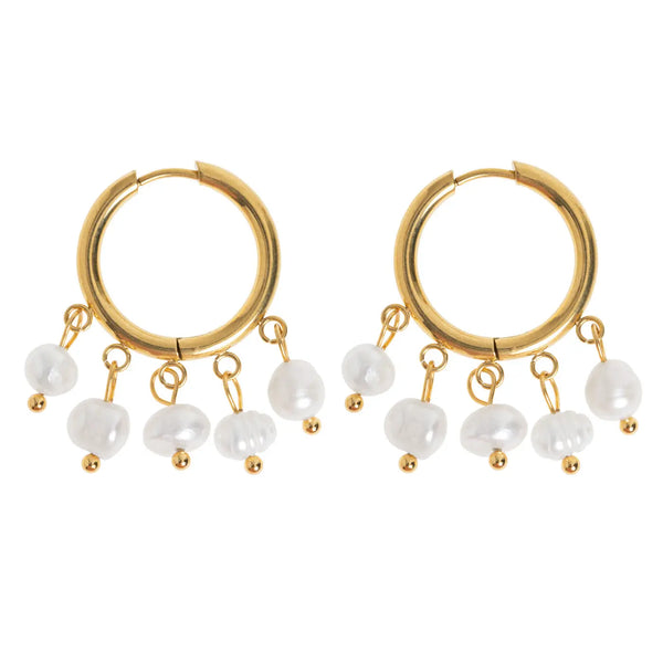 Timi of Sweden - Estelle - Pearl Hoop Earrings