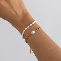 Timi of Sweden - Armbånd - Zora Pearl White Bead Bracelet