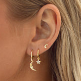 Timi - of Sweden - Luna - Moon With Face Earrings