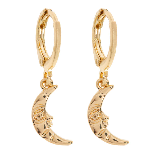 Timi - of Sweden - Luna - Moon With Face Earrings