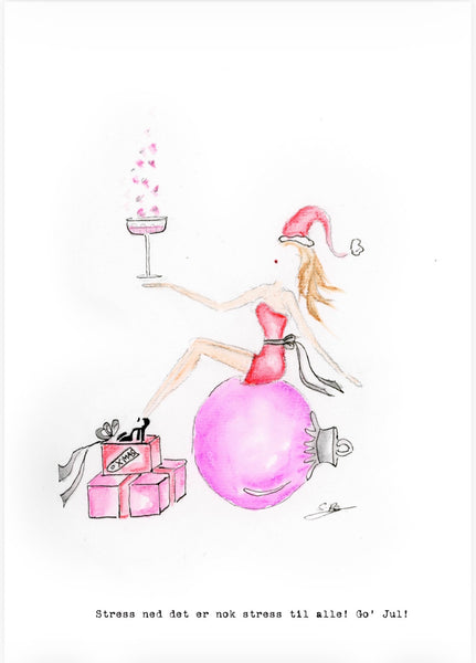 Sølje Bergman - Julekort - «Med ønske om en boblende julehøytid»