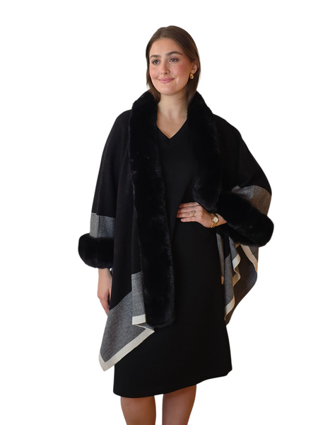Cape – m/fuskepels svart
