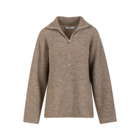 CC Heart – Genser – Emma Zip Knit Golden Brown Melange