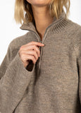CC Heart – Genser – Emma Zip Knit Golden Brown Melange