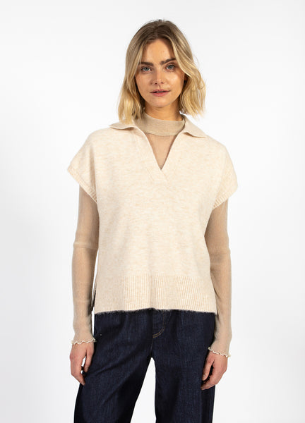 CC Heart – Vest – Emerie Off white Melange