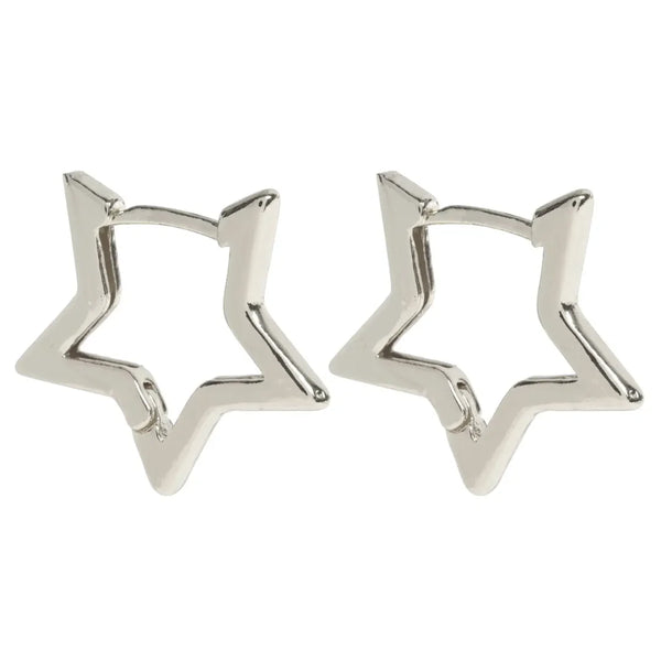 Timi of Sweden - Winona - Star Hoop Earrings Silver