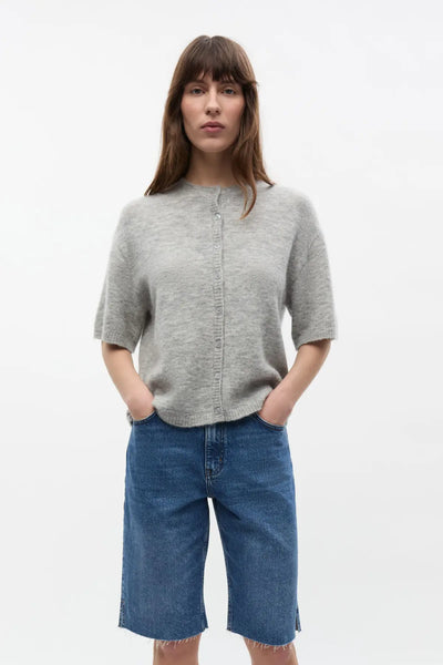 Envii - Kortermet cardigan - Lysegrå