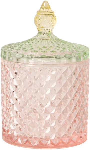 Au Maison - Glasskrukke med lokk - Rosa/grønn/gul