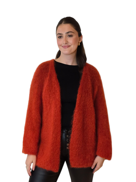 Cardigan – Kid Mohair – Rust