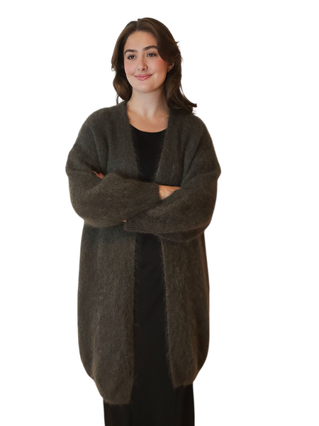 Cardigan – Kid Mohair – Oliven