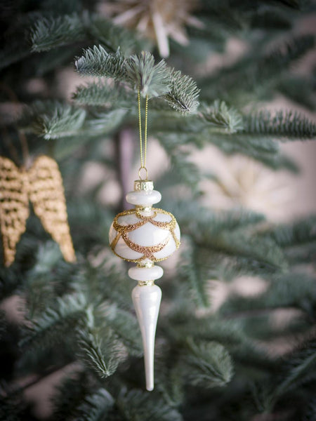 Bloomingville - Julekule - Hvit & Gull