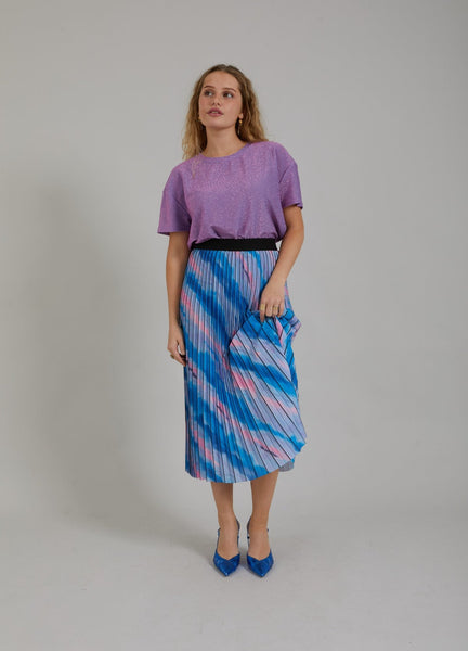 Coster Copenhagen - Pleaded skirt - Faded stripe print