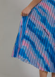 Coster Copenhagen - Pleaded skirt in faded stripe print
